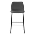 Office Chair, Bar Height, Standing, Computer Desk, Work, Grey Leather Look, Black Metal, Contemporary, Modern Grey Foam Polyurethane