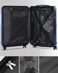 3 Piece Luggage Sets With 7 Pcs Organizer Bags For Kinds Of Travel Blue Abs