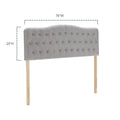 Upholstered King Headboard, Button Diamond Tufted Headboard With Adjustable Height And Solid Wood Leg, Linen Fabric Padded Headboard For King Size Bed, Mordern Head Board, Grey King Grey Bedroom Bed Frame Linen Fabric Metal