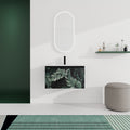 30'' Floating Wall Mounted Bathroom Vanity With Ceramics Sink & Soft Close Cabinet Door, Kd Package Black Bathroom Modern Plywood