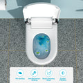 Smart Toilet With Bidet Built In, Auto Open & Close, Elongated Heated Seat, Foot Sensor Flush, Led Display, Warm Water Wash, Dryer, Night Light White Ceramic