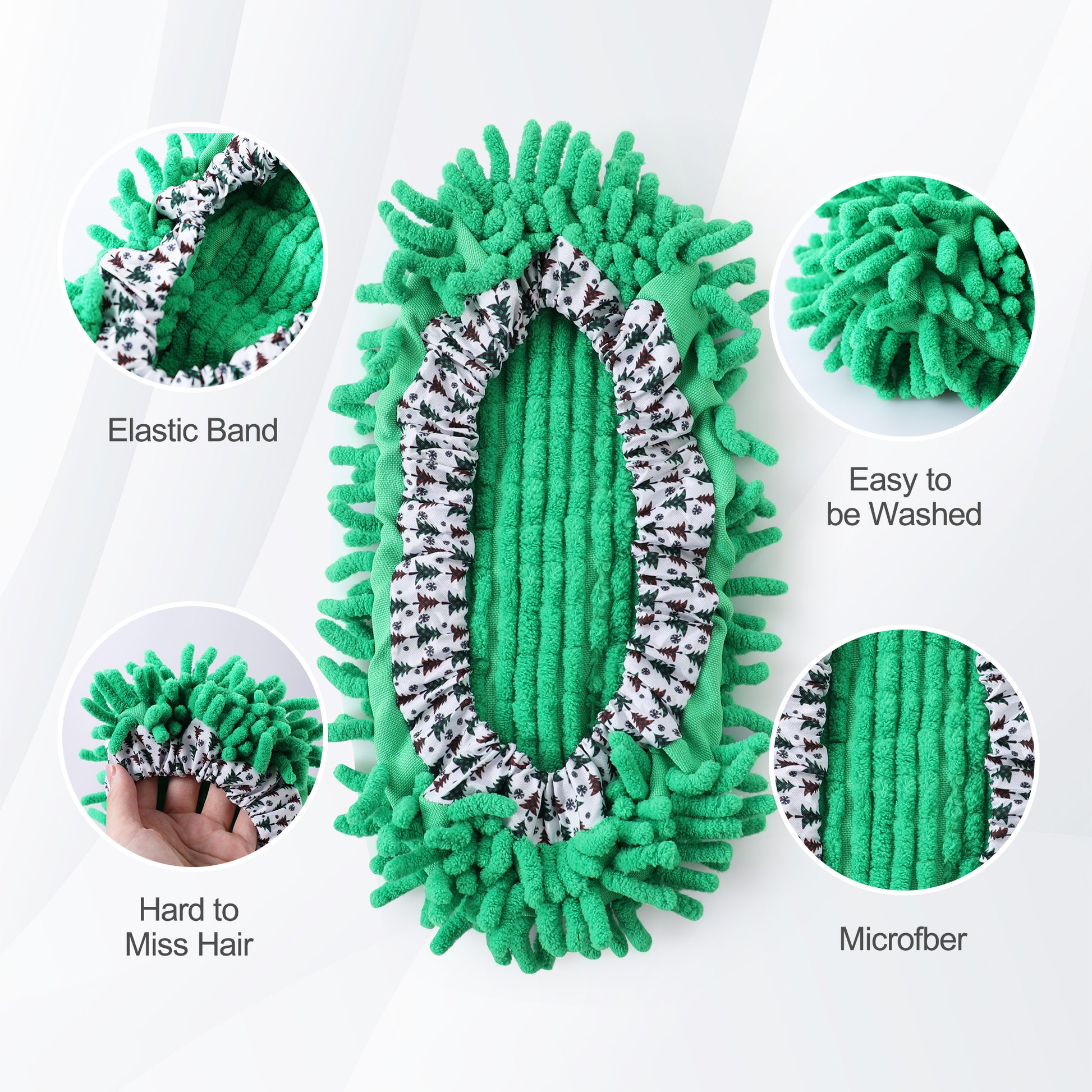 Microfiber Mop Slippers,Mop Slippers For Floor Cleaning,Machine Washable And Reusable,3Pieces,Suitable For Kitchen, Living Room And Other Occasions Blue,Green,Red Microfiber