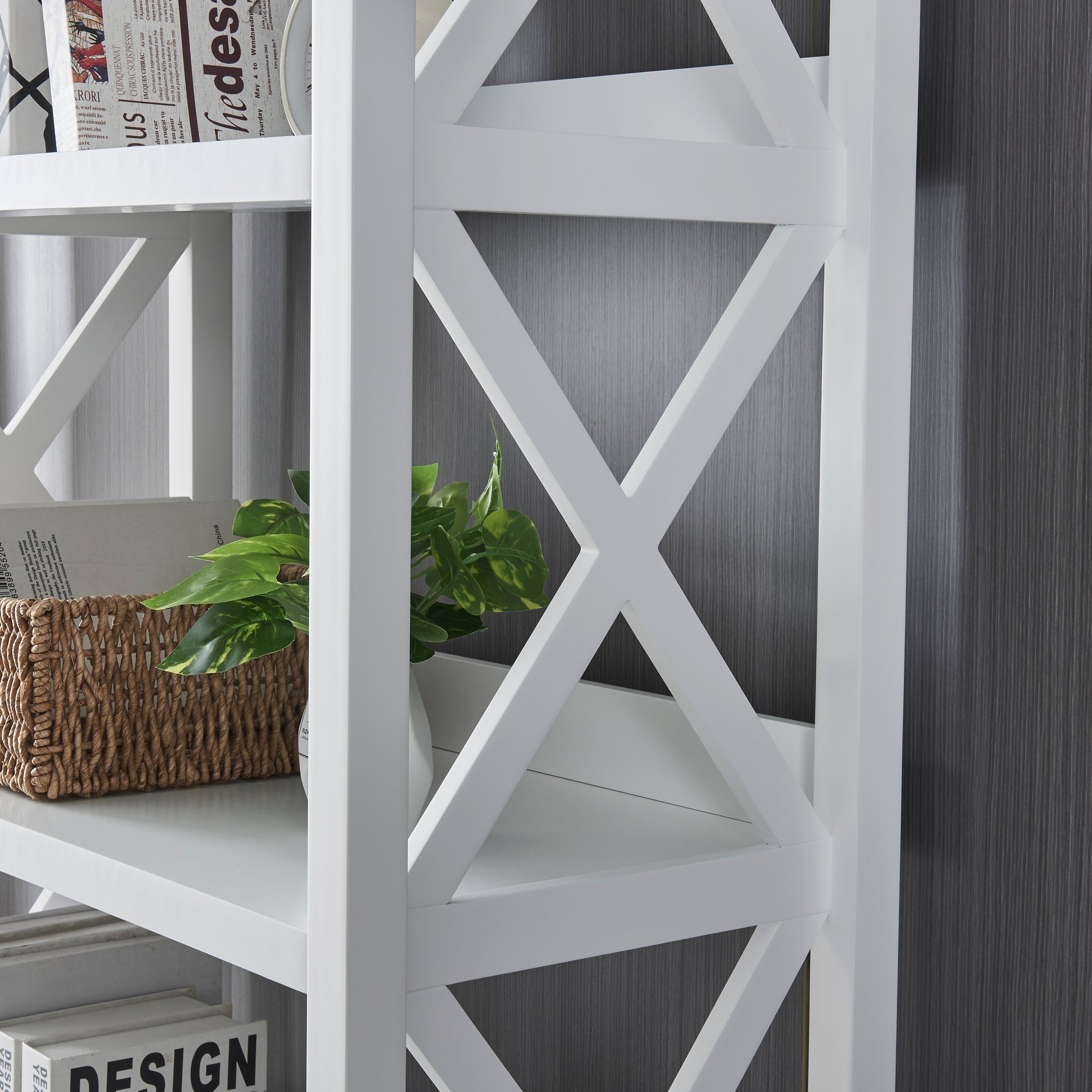 Bookcases, Bookshelf White Wood Mdf