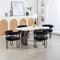 Coolmore Contemporary Designed Velvet Fabric Upholstered Accent Dining Chair Barrel Side Chairs Kitchen Armchair For Living Room Set Of 2 Black Chenille Black Dining Room Foam Chenille