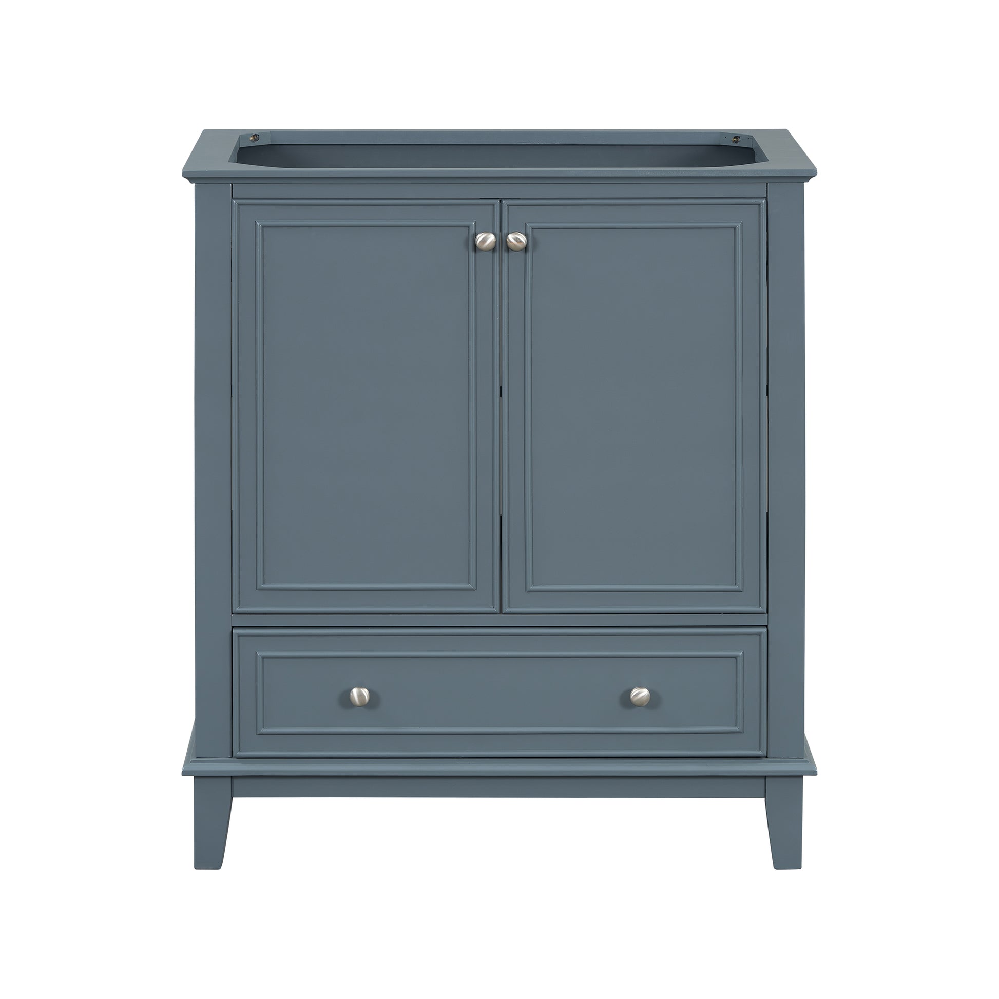 30" Bathroom Vanity Without Sink, Base Only, Multi Functional Bathroom Cabinet With Doors And Drawer, Solid Frame And Mdf Board, Blue Blue Solid Wood Mdf