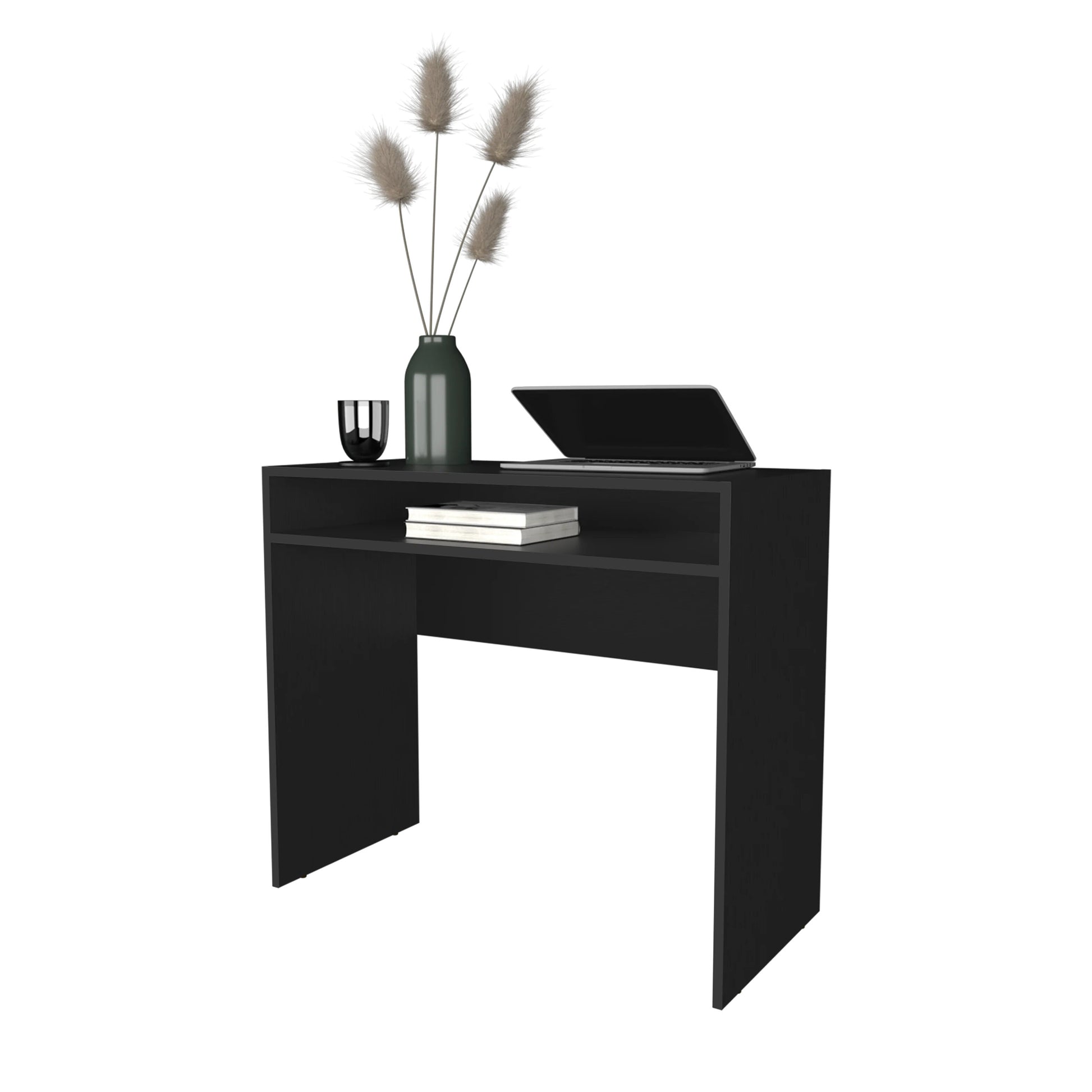 Black Desk With Storage Black Office Melamine