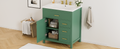 30 Inch Green Bathroom Vanity With Ceramic Sink And Large Storage Ideal Choice For Small Bathrooms Green Solid Wood Mdf