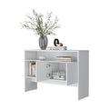 Bylas Console Table In Melamine With Two Doors Y Open Storage, White White Primary Living Space Particle Board Melamine