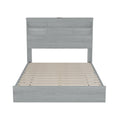 4 Pieces Bedroom Sets Queen Size Vintage Wooden Bed Frame With 2 Nightstands And 1 Dresser,Light Gray Box Spring Not Required Queen Light Gray 4 Piece Set American Traditional Solid Wood Mdf
