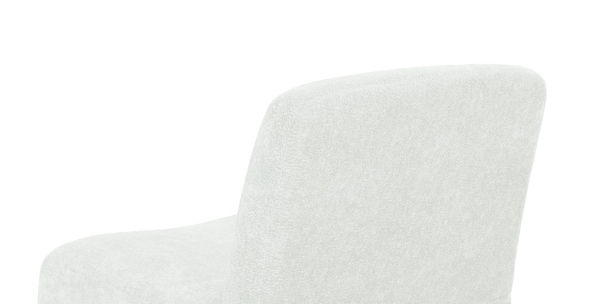 Comfy Accent Chair, Upholstered Slipper Chair, Armless Chair With Wood Legs And Soft Fabric For Living Room, Bedroom, White White Foam Wood Fabric