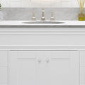 49'' Cararra White Marble Vanity Top&Ceramic Sink White Marble Marble