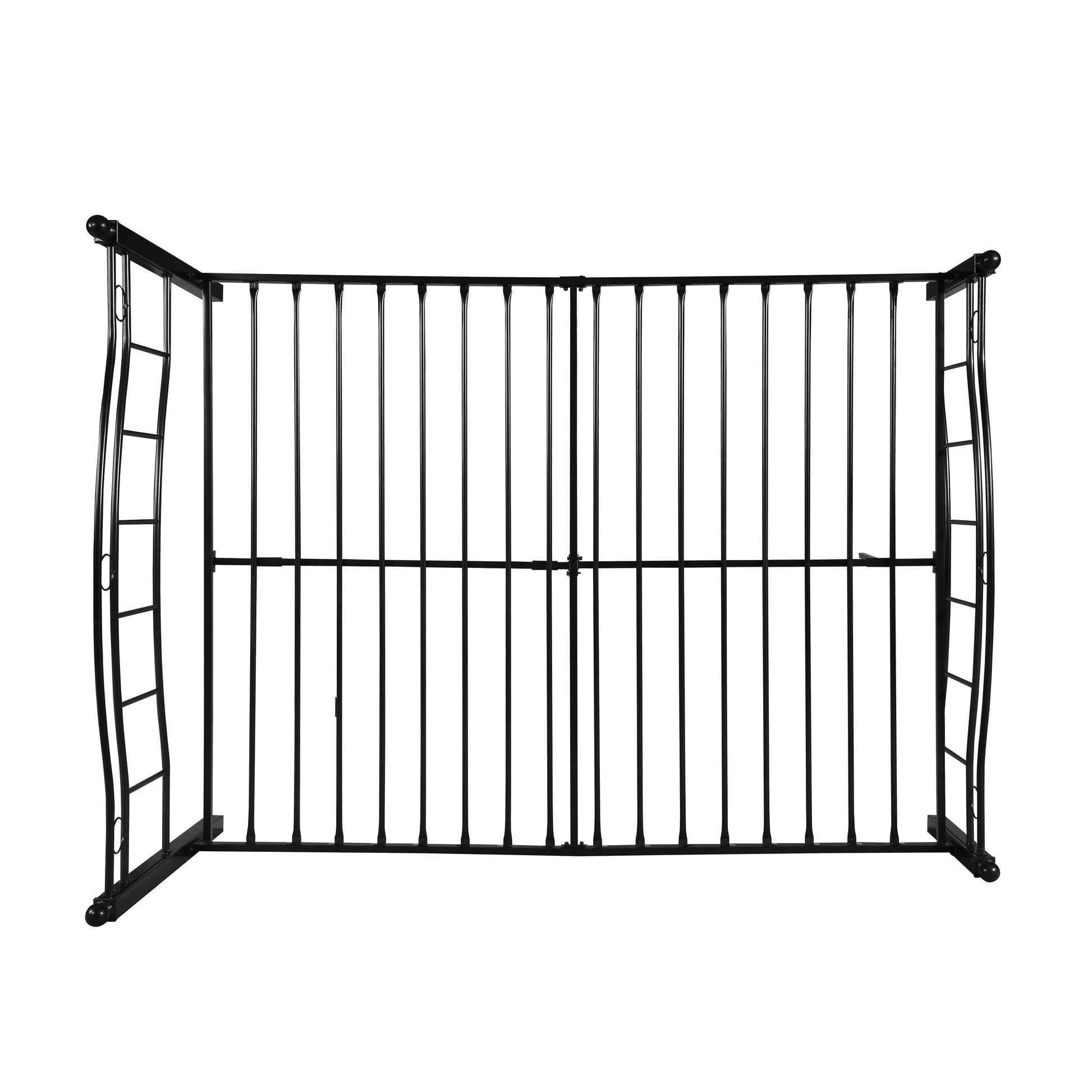King Size Metal Bed Frame, Under Bed Storage Space, No Box Spring Needed, Durable Use, Black King Black Iron