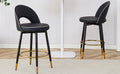 360 Rotatable Bar Chair.Modern Pu Comfortable Upholstered Bar Chair With Smooth And Beautiful Metal Legs For Dining Room, Kitchen, Terrace And Guest Office Chair . Black Bar Stools Set Of 2 Pu