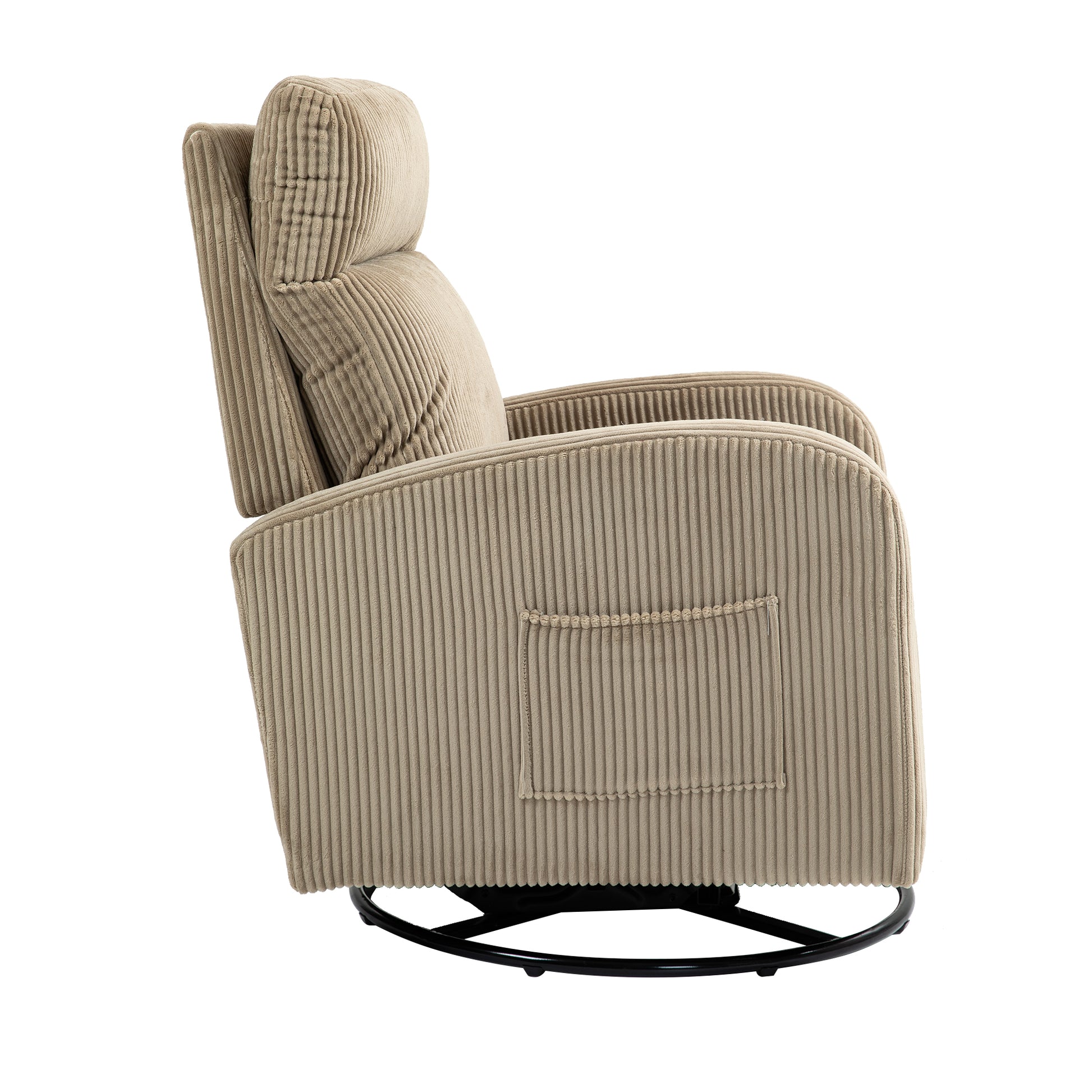 Jiada Upholstered Swivel Glider.Flannel Fabric.Rocking Chair For Nursery In Light Brown.Modern Style One Left Bag Light Brown Primary Living Space Foam Fabric Metal