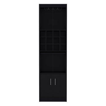 Bar Cabinet Fulton, Living Room, Black Black Particle Board Engineered Wood