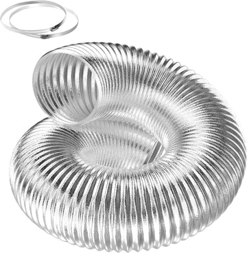 Dryer Vent Hose, Flexible 12 Inch Aluminum Ducting, Heavy Duty Three Layer Protection, 25 Feet Long For Heating Cooling Ventilation And Exhaust, 12" X 25', Silver Silver Pvc