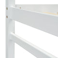 Twin Size High Loft Bed With Inclined Ladder, Guardrails,White Twin White American Design Pine