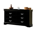 Louis Philippe Iii Black Finish Dresser Black Synthetic Wood