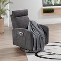 Swivel Upholstered Manual Recliner Chair Theater Recliner Sofa 360 Degree Nursery Glider Rocker For Living Room, Dark Coffee Dark Gray Primary Living Space American Design,American Traditional,Modern Fiber Foam Pads Chenille