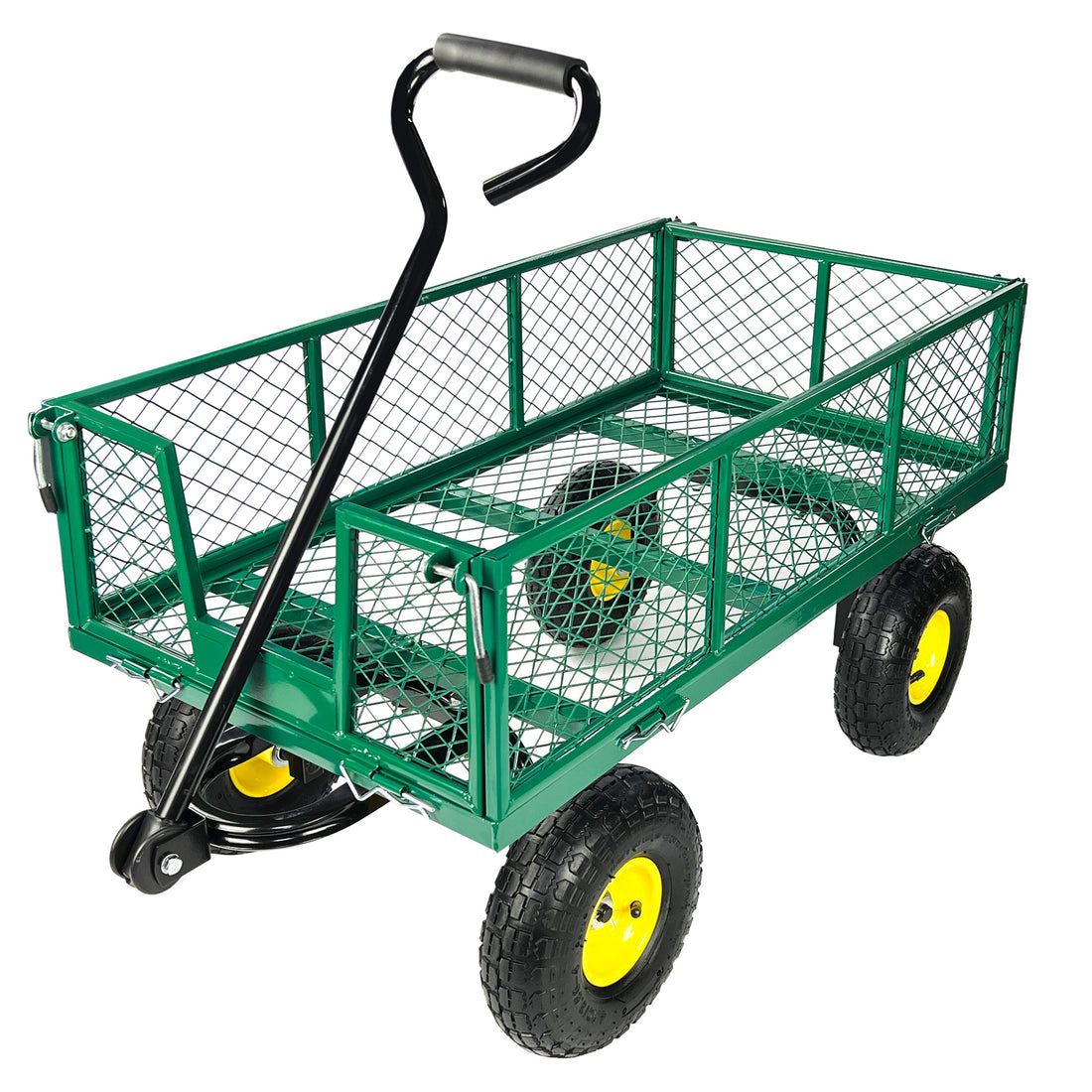 Wagon Cart Garden Cart Trucks Make It Easier To Transport Firewood Maximum Static Load Is 880 Lbs. Green Garden & Outdoor Metal