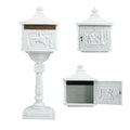 Mailbox Cast Aluminum White Mail Box Postal Box Security Heavy Duty White Aluminium