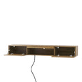 Floating Tv Stand, Wall Mounted Tv Shelf With Led Lights & Power Outlet,Wall Mounted Floating 65