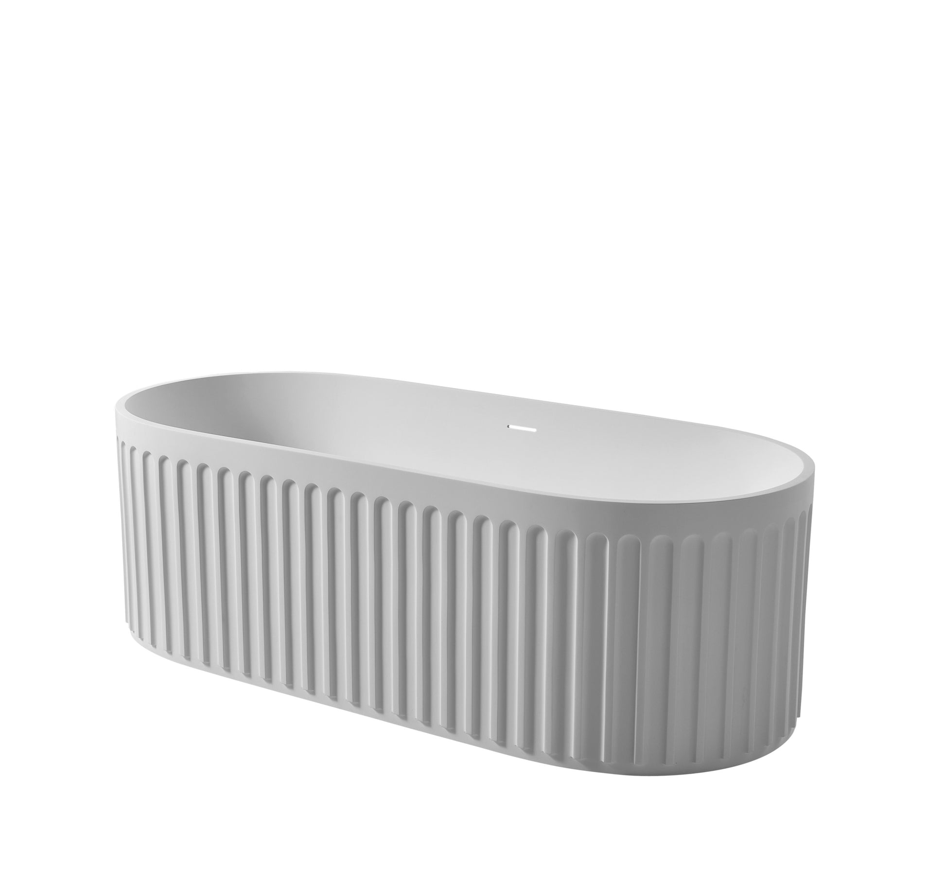 Luxury Handcrafted Stone Resin Freestanding Soaking Bathtub With Overflow In Matte White, Cupc Certified 23S13 67 Matte White Bathroom Freestanding Tubs Soaking Center Solid Surface