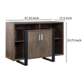 Zale 47 Inch Wood Buffet Sideboard Console, 1 Cabinet, Sled Base, Brown Brown Wood