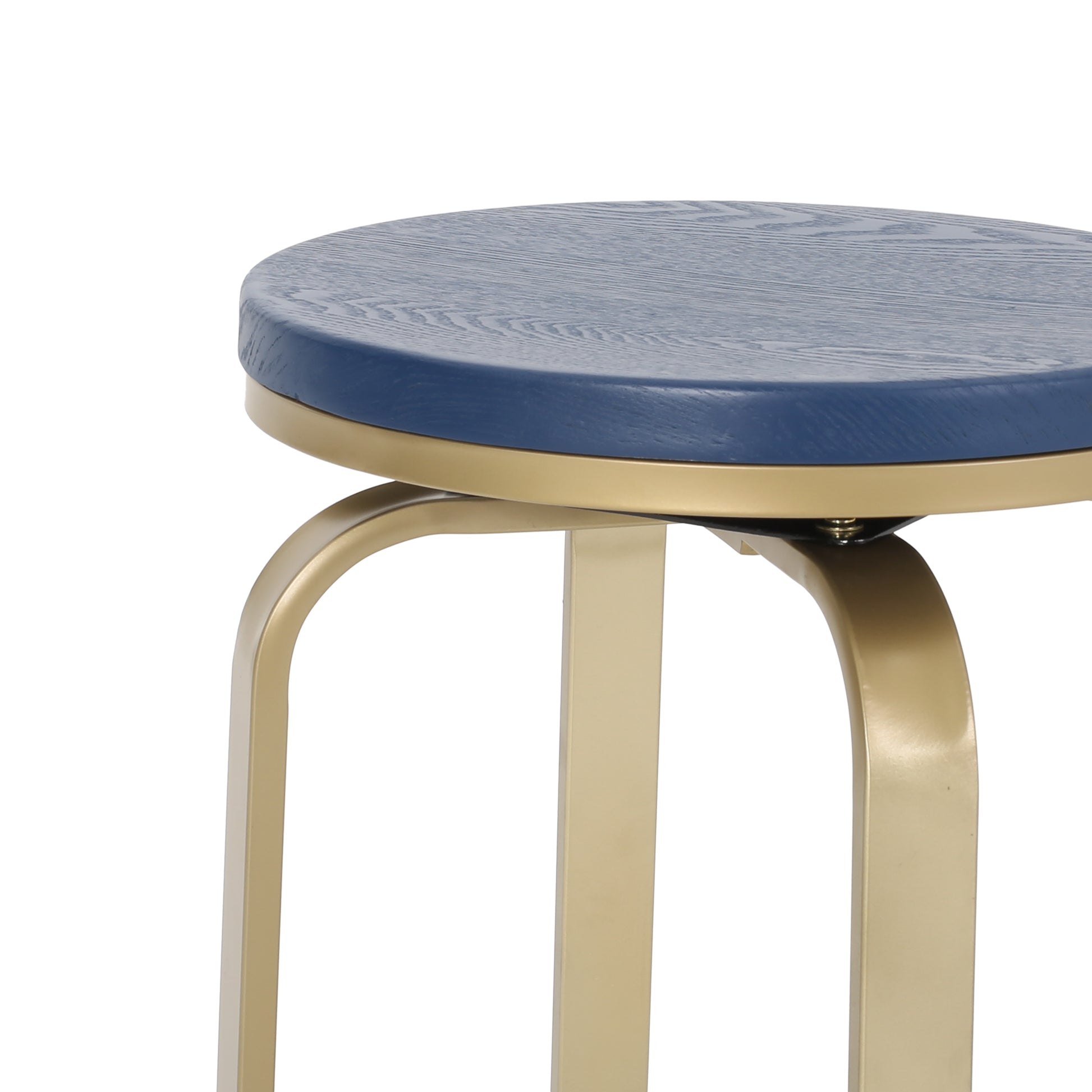 Counter Stool2Pcs Set Blue Metal