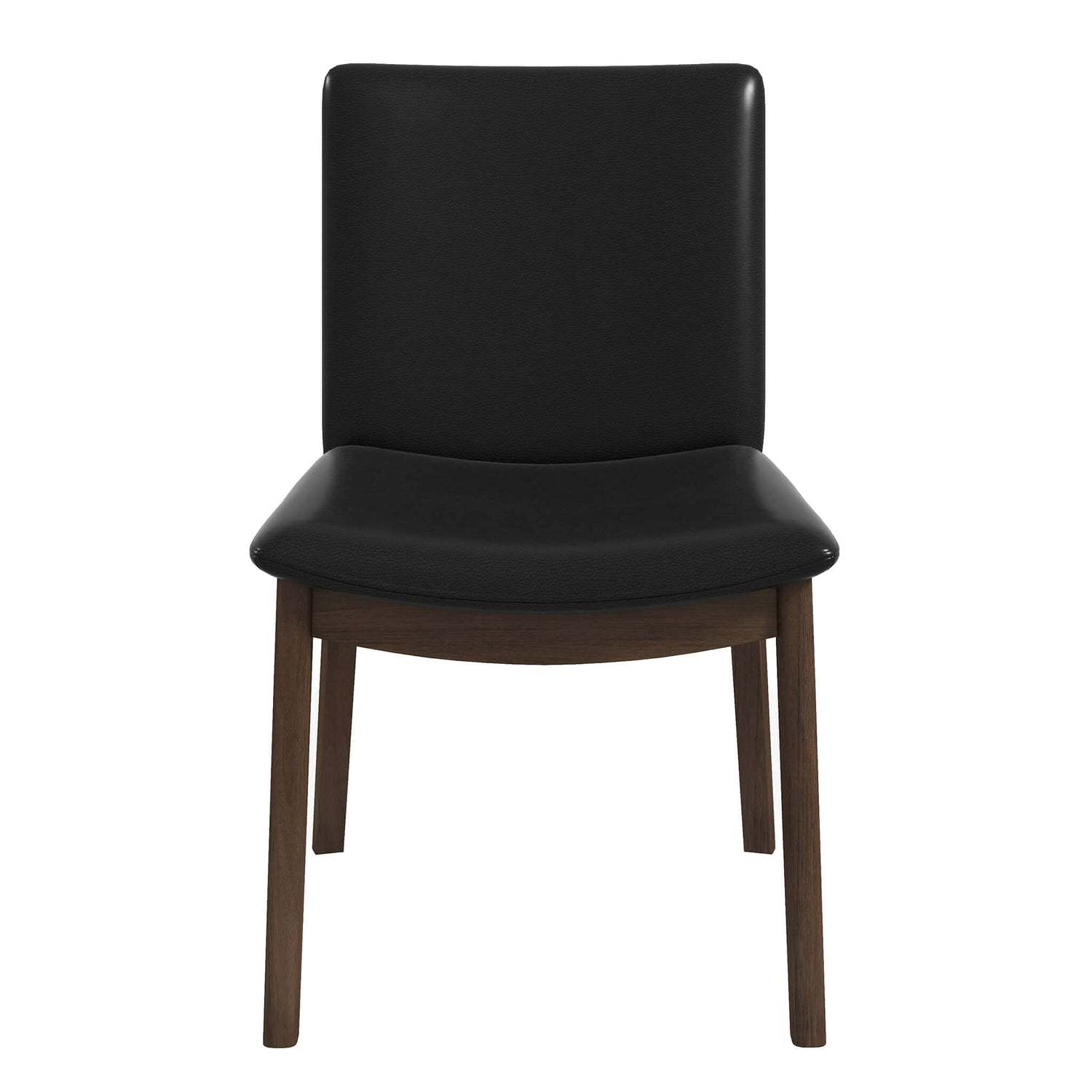 Laura Mid Century Modern Solid Wood Dining Chair Set Of 2 Black Solid Wood