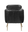 Dark Grey Accent Chair With Metal Leg Dark Grey Primary Living Space Modern Faux Leather