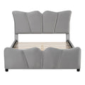 Full Size Upholstered Platform Bed Velvet Upholstered Bed, Gray Full Gray Velvet