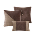 7 Piece Micro Corduroy Comforter Set Brown Queen Brown Polyester