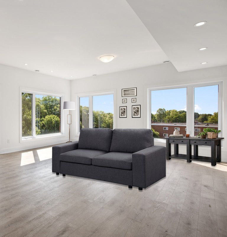 Winter 68" Loveseat In Dark Gray Linen Dark Gray Linen