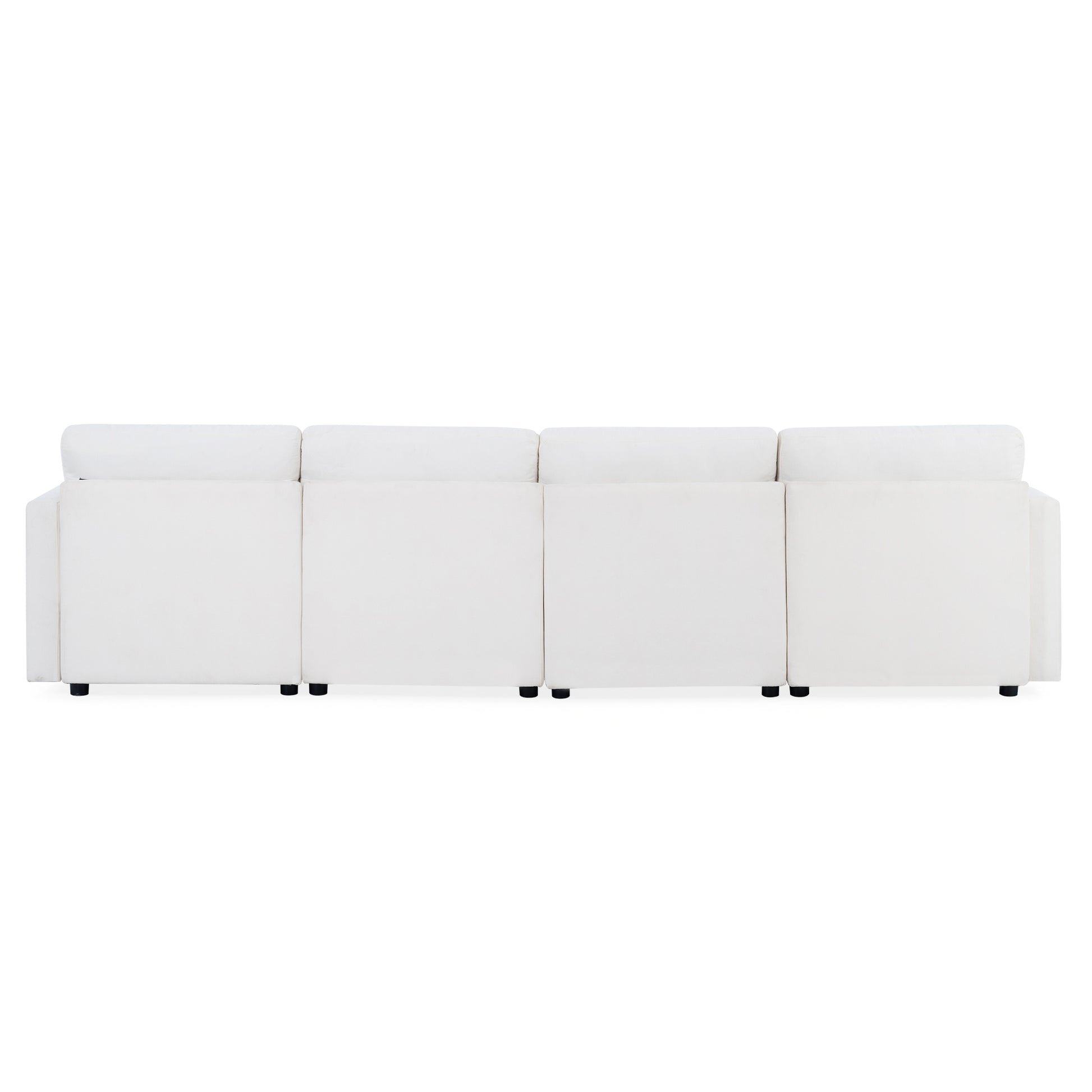 Modern Large Sectional Sofa, U Shape Modular Sectional Couch With Storage Function,123" Sofa Bed With Ottoman,6 Seat Sectionals Chaise For Living Room,Chenille Antique White Fabric 6 Seat