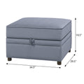 Grey Rectangle Storage Ottoman Wood Primary Living Space Grey Solid Pine With Storage Grey Velvet Backless Luxury Rectangle Armless Foam Velvet