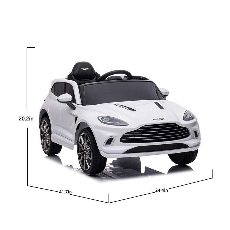 12V Dual Drive Remote Control Electric Kid Ride On Car,Battery Powered Kids Ride On Car White, 4 Wheels Children Toys Vehicle,Led Headlights,Remote Control,Music,Usb. White Polyethylene