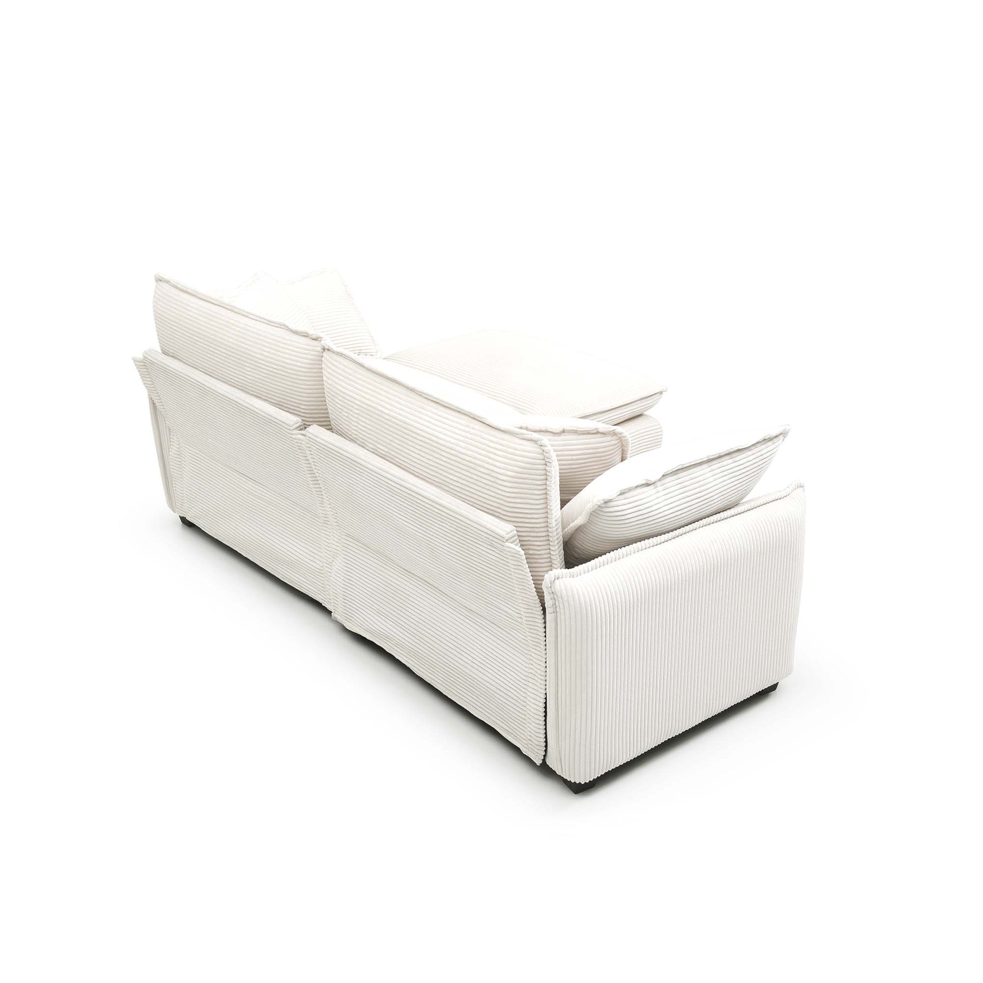 3 Piece Comfortable Oversized Sectional Sofa, One Single Sofa And One 2 Seater Sofa And One 3 Seater Sofabeige Corduroy Deep Seat Sofa Beige Corduroy 6 Seat