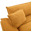 Corduroy Sofa Sleeper Couch Loveseat Sofa With Pillows Comfy Upholstered Deep Seat Sofa For Bedroom,Living Room,Apartment,Office,Dorm Yellow Corduroy Yellow Foam Upholstered 2 Seat