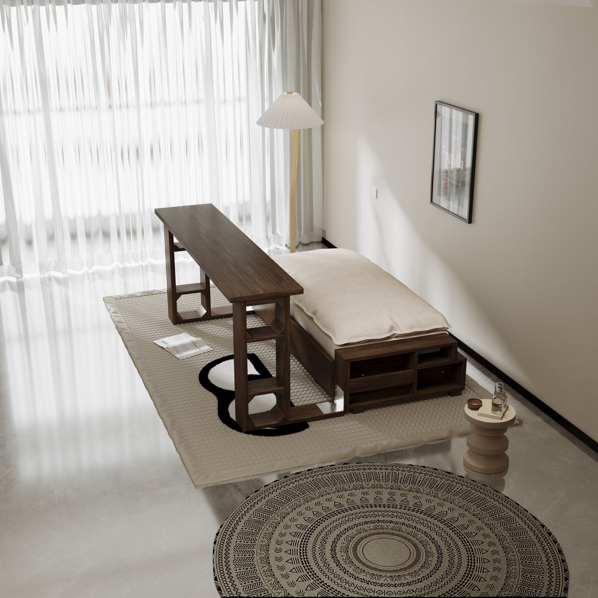 3 In 1 Convertible Sleeper Sofa Bed,Modern Velvet Loveseat Couch With Pull Out Bed,Small Beautiful Seat Futon Sofa Bed With Convertible Office Desk,Beige Beige Metal & Wood 2 Seat