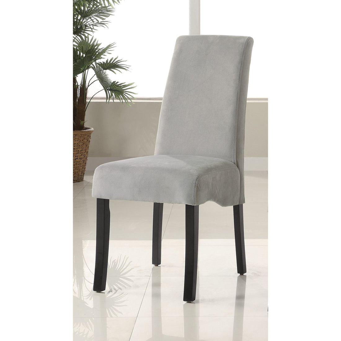 Set Of 2 Velvet Upholstered Dining Side Chairs, Grey And Black Solid Grey Dining Room Rectangular Dining Chairs Set Of 2 Mdf,Velvet