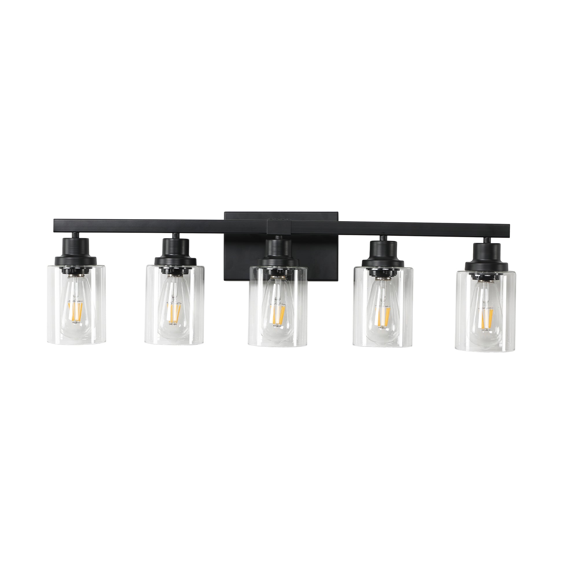 Same As W1340P197622 L001010 B5 5 Lights Farmhouse Vanity Lights Fixture Rustic Bathroom Light Fixture Bathroom Sconce Without Bulbs Black Glass Iron