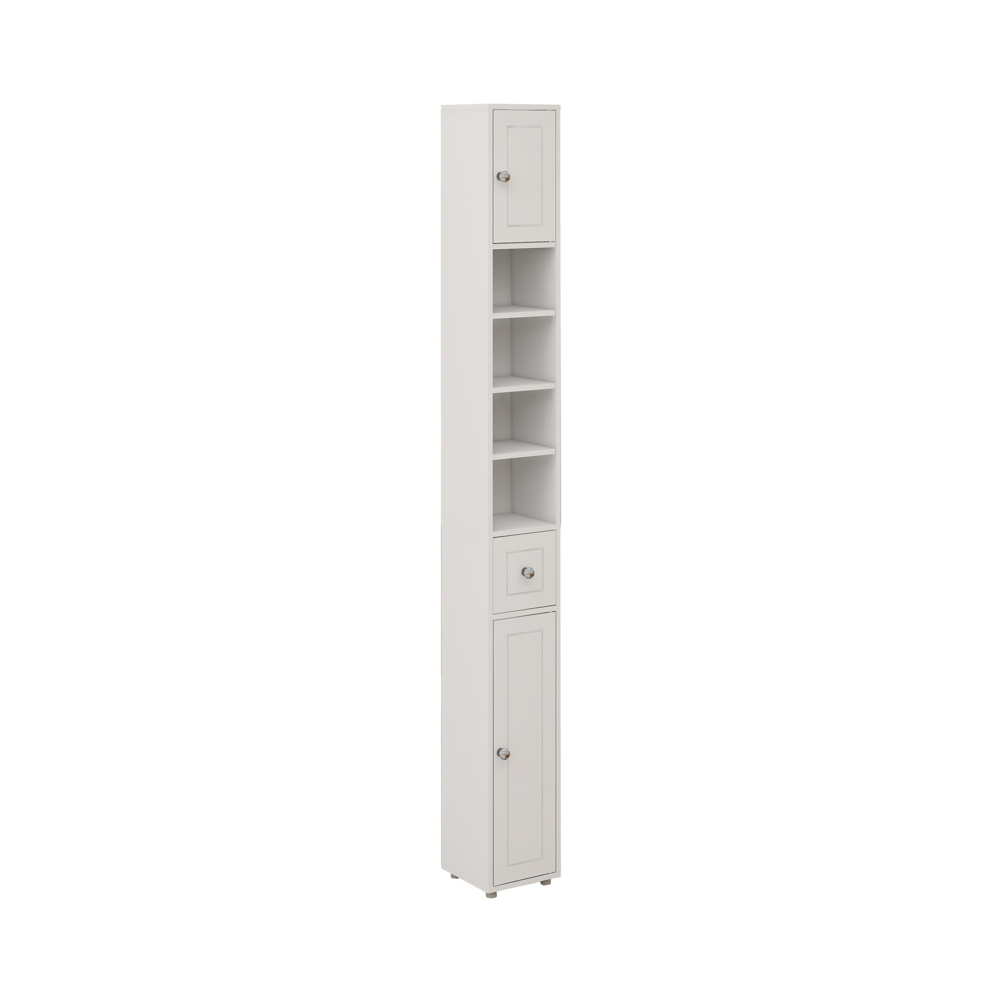 Tall Slim Bathroom Storage Cabinet, 71" Freestanding Bathroom Cabinet With 1 Drawer, 2 Doors And 4 Adjustable Shelves White White Mdf