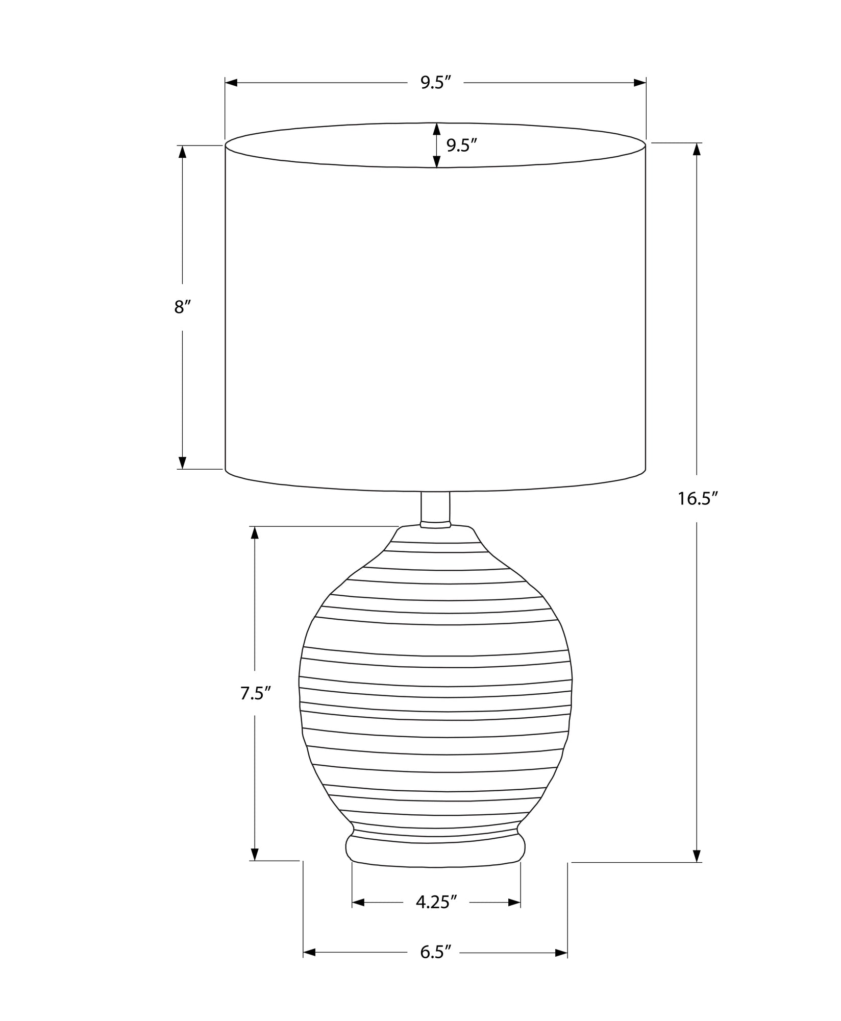 Lighting, 17"H, Table Lamp, Black Ceramic, Ivory Cream Shade, Transitional Black Ceramic