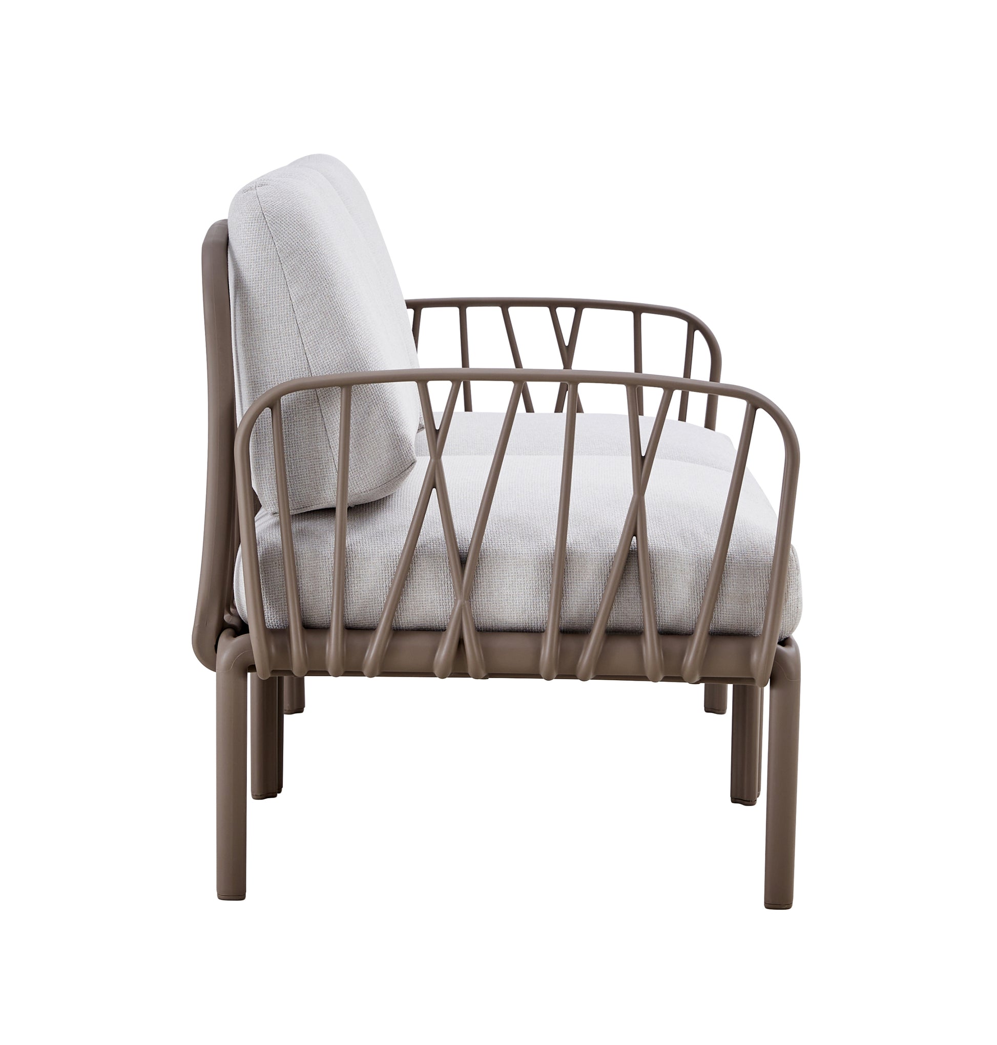 Patio Indoor Outdoor Garden Single Sofa Armchairs Plastic With Soft Cushion Weather Waterproof Chair Sectional Furniture For Balcony Garden Pool Lawn Backyard Morden Design Sitting Room 2 Single Sofa White Fabric Plastic