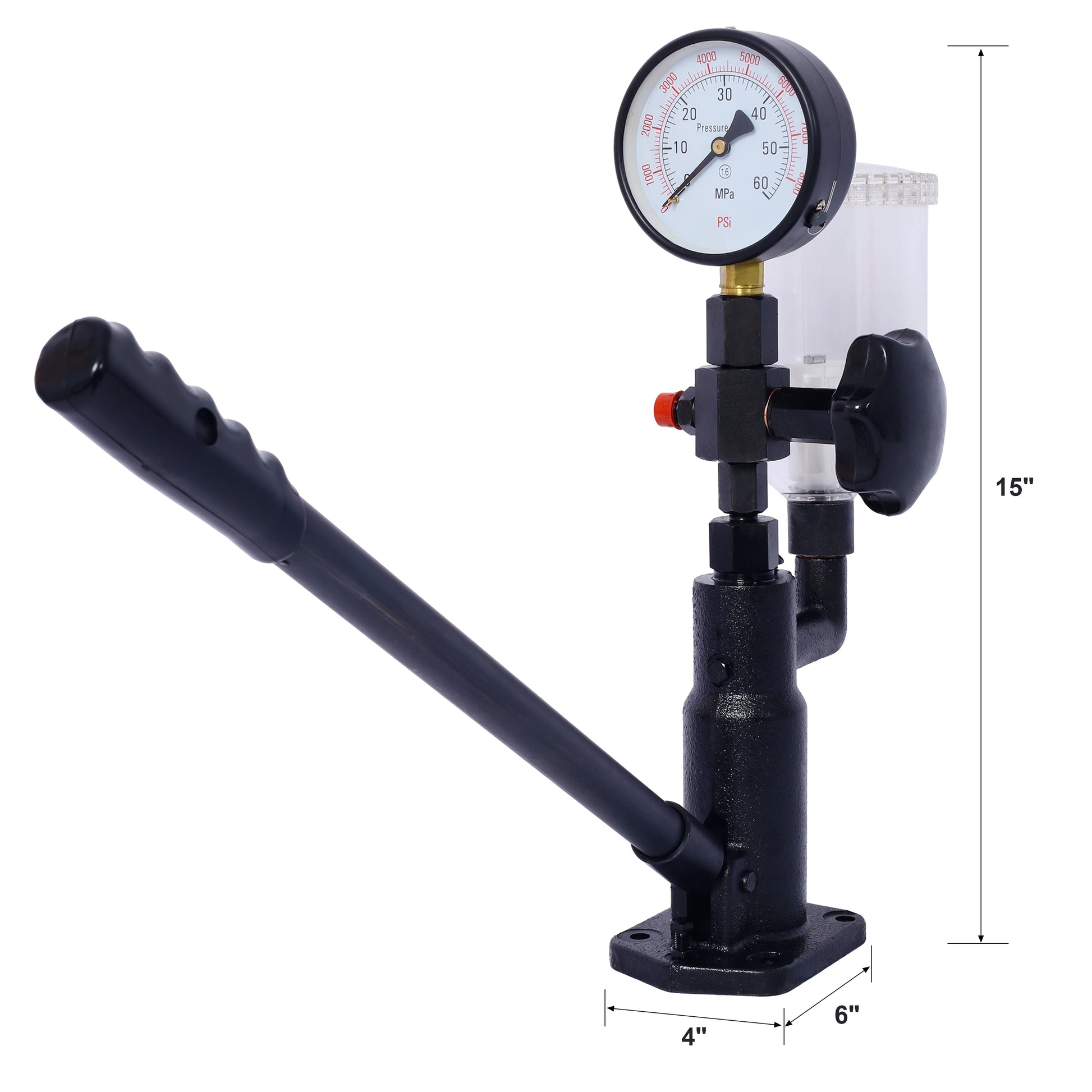 600Bar 8000Psi Diesel Fuel Injector Tester Diesel Injector Nozzle Tester With Dual Scale Gauge To Adjust Injector Nozzle Pressure And Testing Diesel Injector With Adjustable Hand Wheel Black Steel
