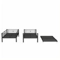 Heavy Duty Sturdy Meta Twin Over Twin Bunk Bed L Noise Reduced Safety Guardrail No Box Spring Needed,Black Twin Black Metal