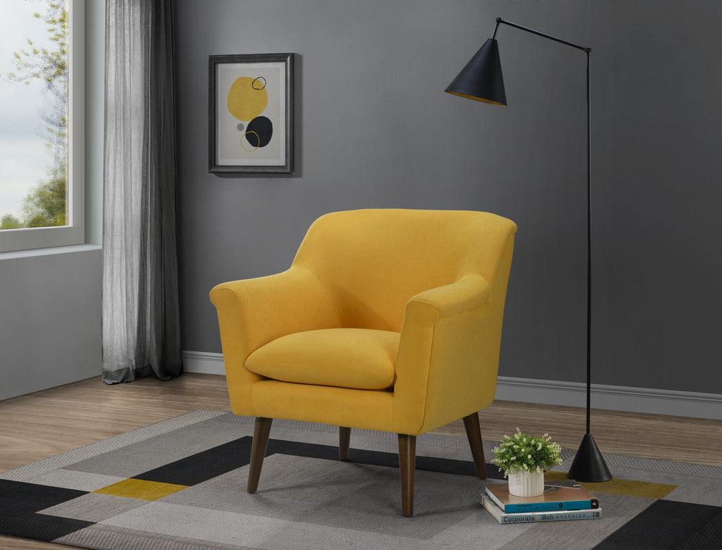 Shelby 31.5" Yellow Woven Fabric Oversized Armchair Yellow Fabric