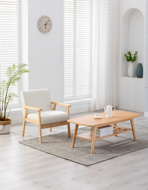 Bahamas Coffee Table And Beige Chair Set Beige Linen