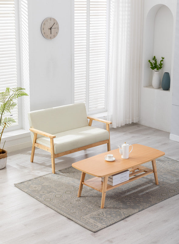 Bahamas Coffee Table And Beige Loveseat Set Beige Linen